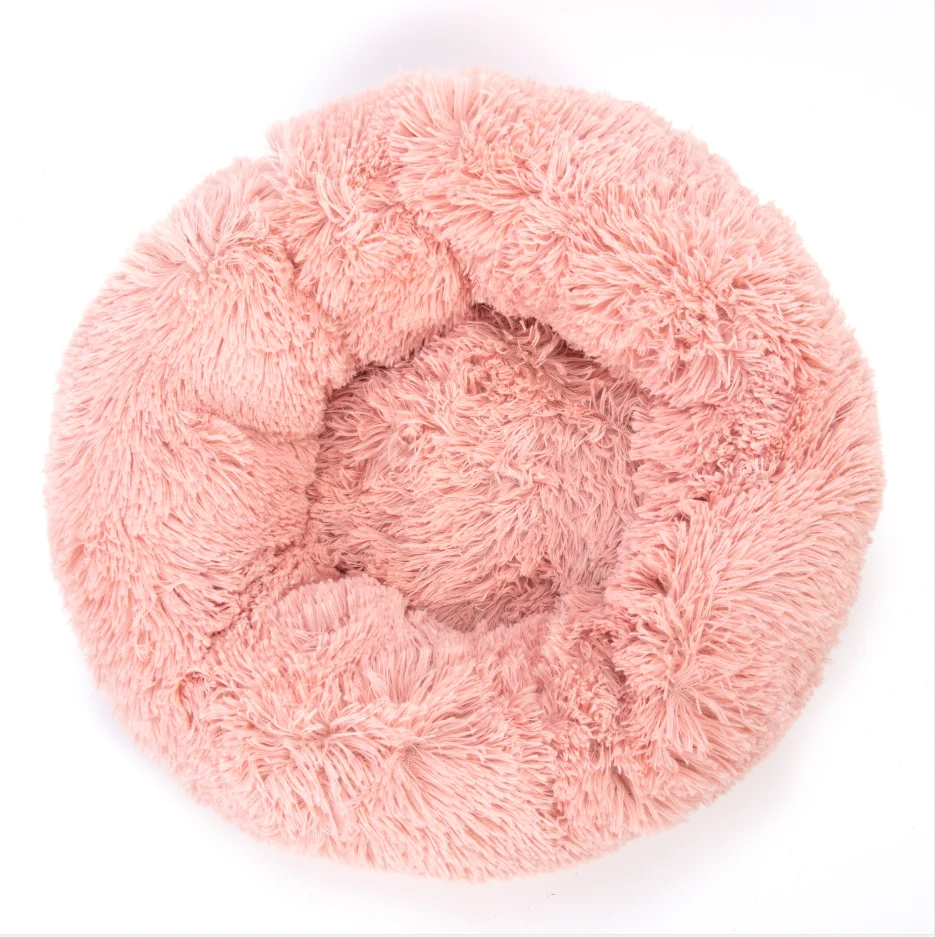 

Indoor Dog Beds Calming Donut Cuddler Large Washable Pet Couch Accessories Luxury Plush Round Dog Bed