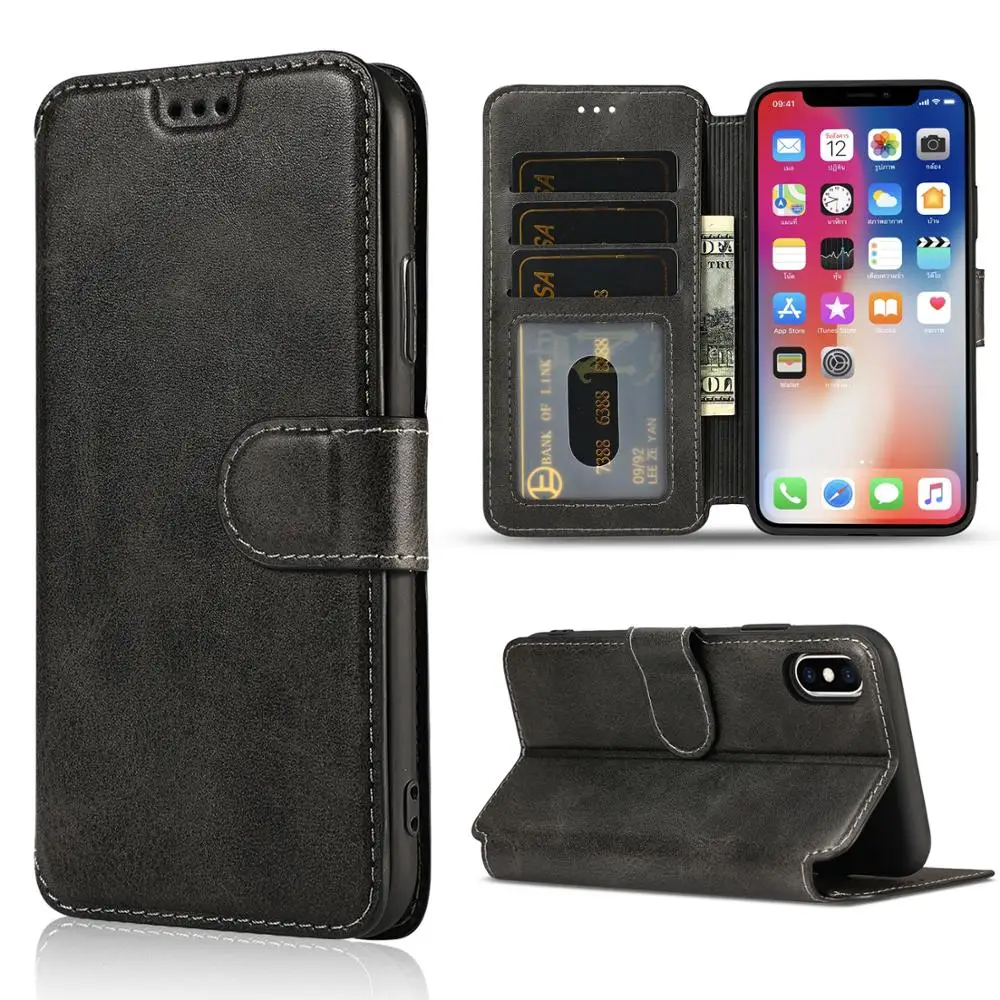 

For Iphone 13 X XS Case Luxury Wallet PU Leather Phone Case For Iphone XS Max Phone Case Book Flip Protective Cover
