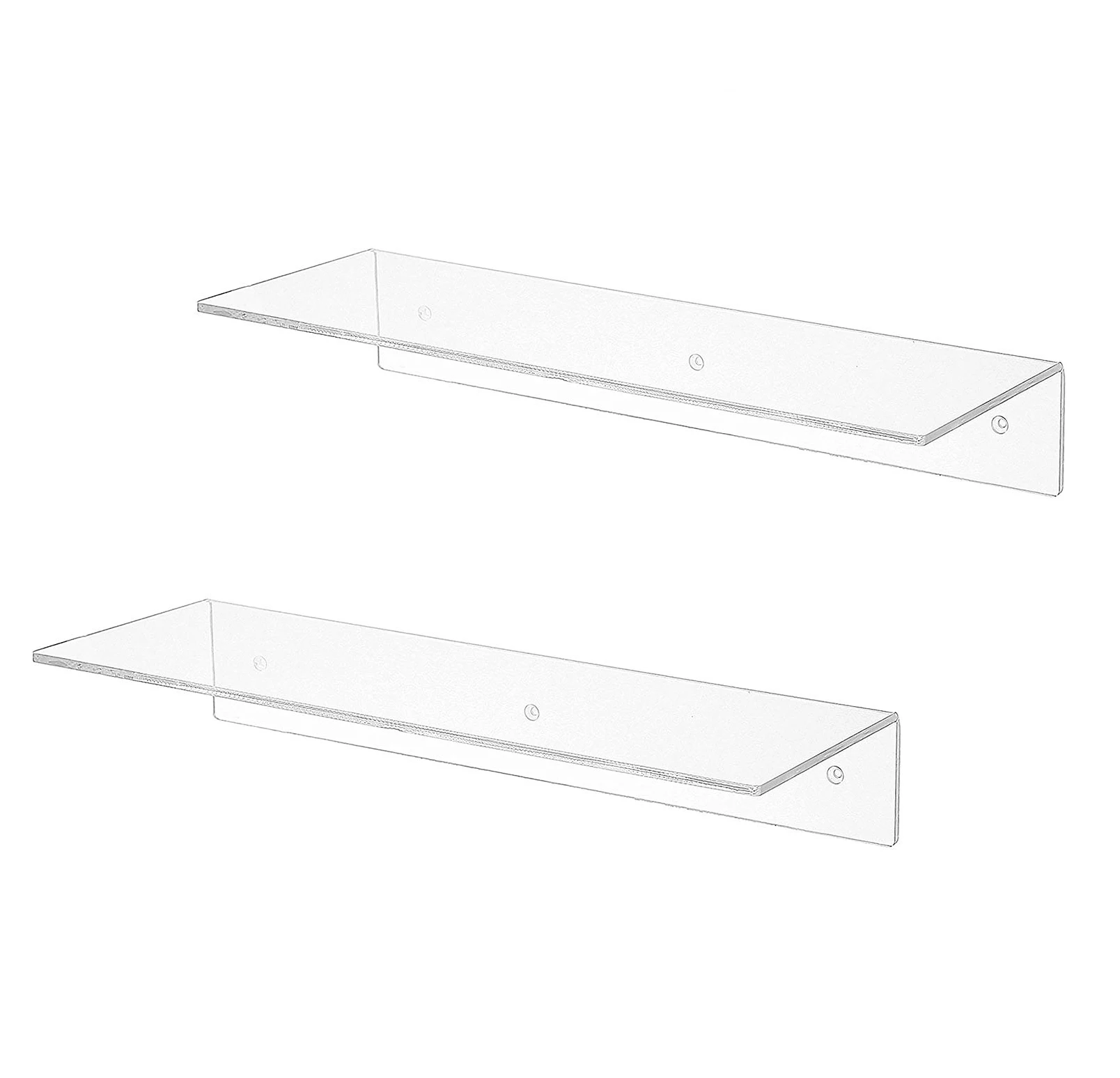ShawFly Étagère Flottante Acrylique Transparent Jaune - Rangement Mural Livres, Cadres Photo, Magazines Pour Salon Et Chambre