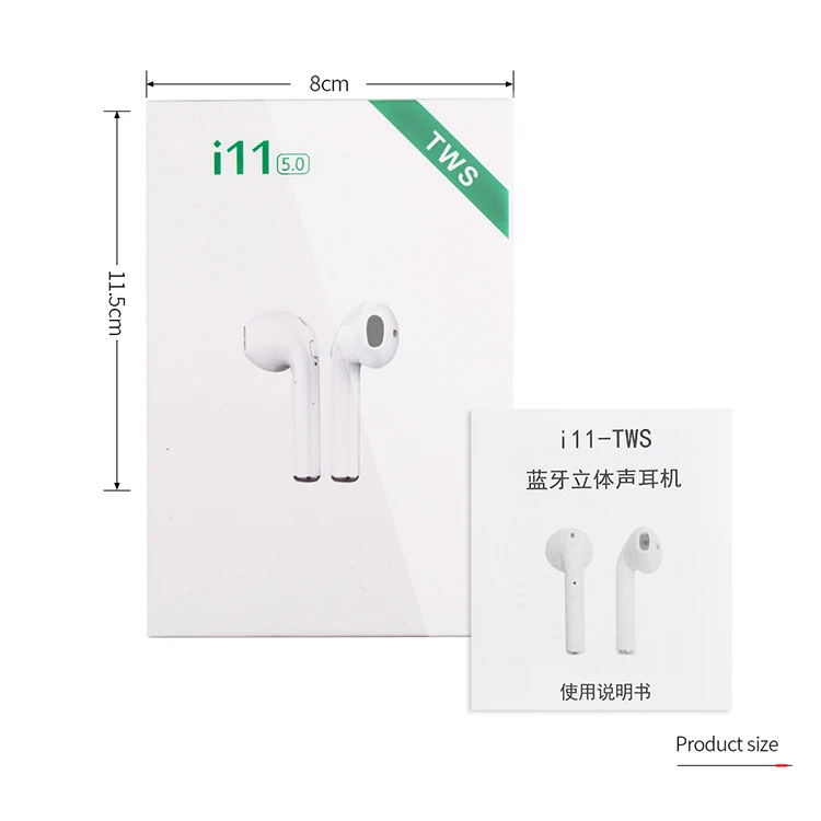 Factory selling i11 tws 5.0 wireless bluetooth earphone earbuds headphone i11