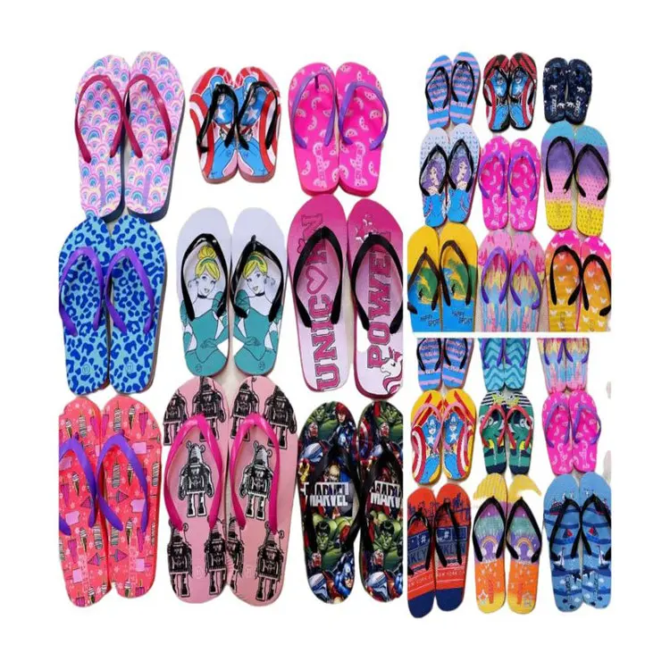 

0.38 Dollars Model FLX022 Size 24-35 Wholesale PVC Children Kids indoor bedroom home slippers with different patterns, Mix