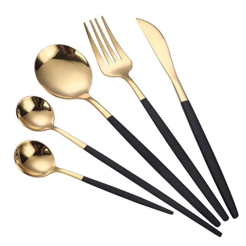 

304 High Quality Luxury Flatware Set Gold Plated Stainless Steel Cutlery Sets Cutlery Flatware Set