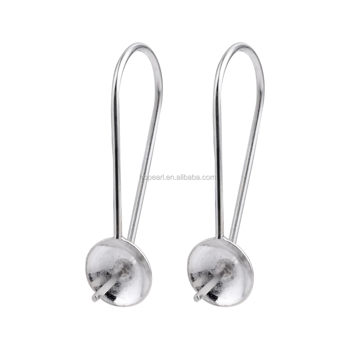 

SSE250 Wholesale 925 Sterling Silver Ear Wire Hooks Pearl Mounts Simple Cup with Peg Earwires