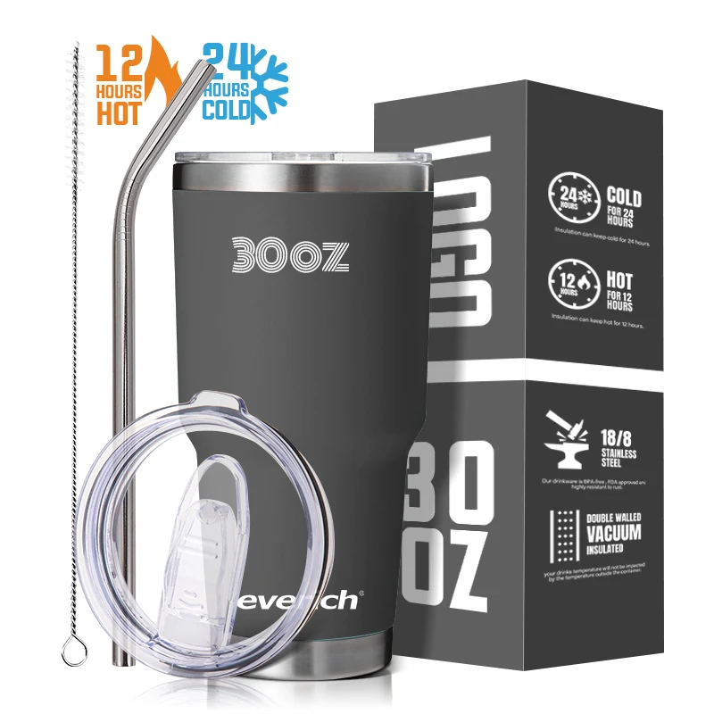 

Promotion Sale 20oz 30oz Tumbler Cups Stainless Steel Double Wall Vacuum Insulated Travel Mugs With Straw Lids
