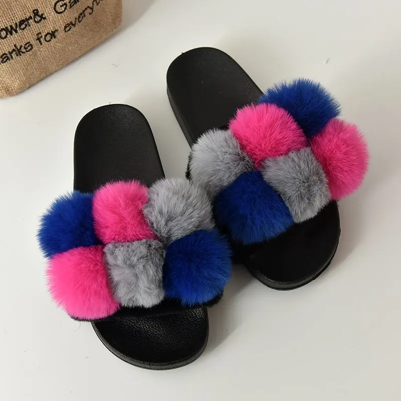 

PDEP 2021 hot sale fur slides design sandals women famous brands colorful slippers cheap wholesale house slippers, Grey,red,yellow,purple,colorful,brow