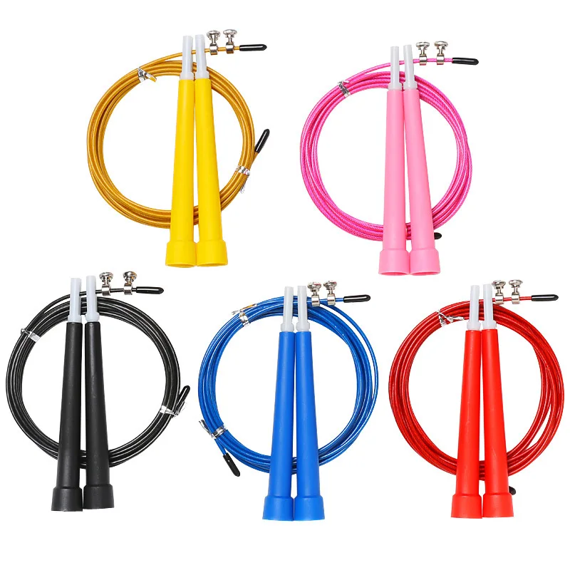 

New Steel Wire Skipping Skip Adjustable Jump Rope fit Fitness Equipment Exercise Workout 3 Meters Speed training Home fit, Black,red,blue,yellow,pink