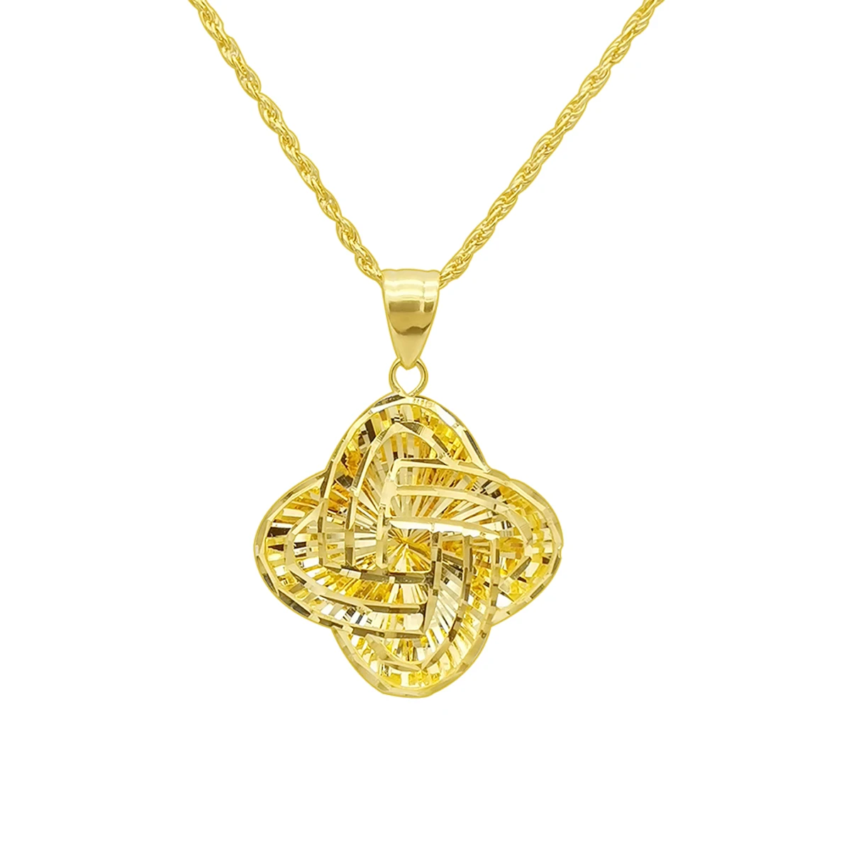 

Solid Gold 18k New design Fashion Micro Pave Setting Pendant Excellent Women Wedding Gift, 18k Real Gold Jewelry Necklace