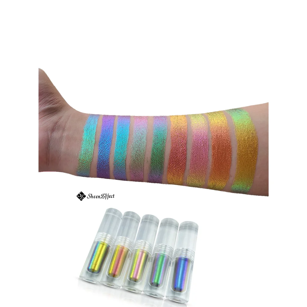 

Low MOQ Custom Cosmetic Multichrome Chameleon Eyeshadow Pressed Pigment Liquid Eyeshadow