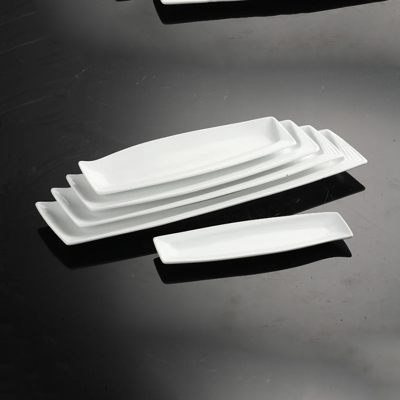 

Hot Pot Restaurant White Tableware Long Sushi Sashimi Plate