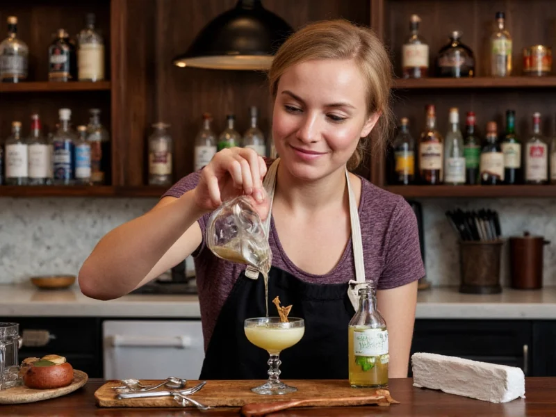 Bartender mixing craft cocktail with workshop materials at Lulu's