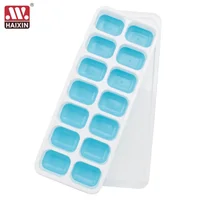 

Haixin 14 Grid Personalized Ice Cube Tray With Lid Food Grade Silicone Custom Eco-friendly Ice Cube Tray