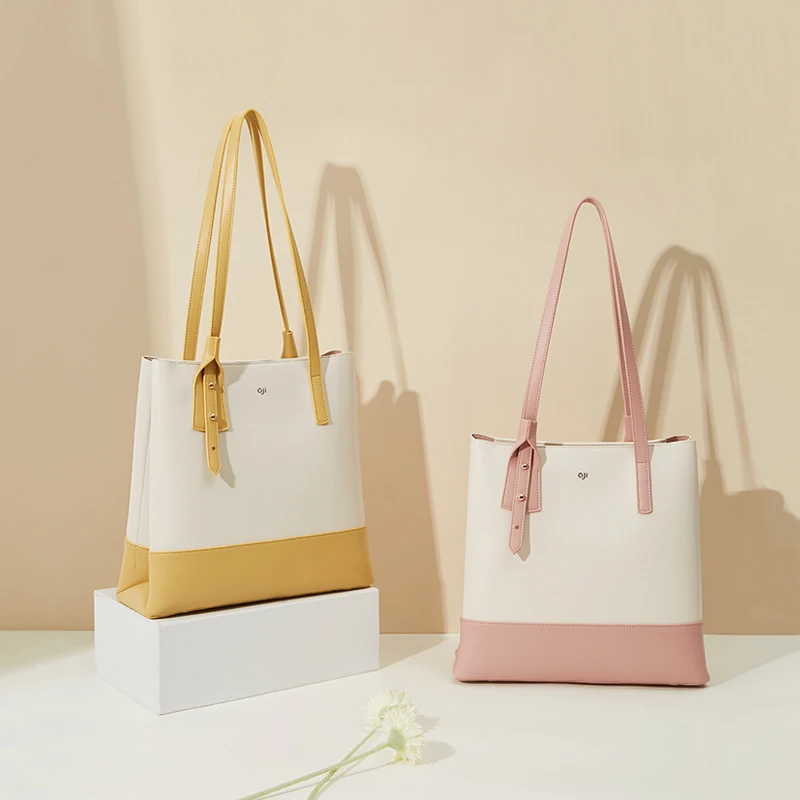 

AJI 2020 new large simple shoulder bag for student ladies handbag office tote bag female, Customizable