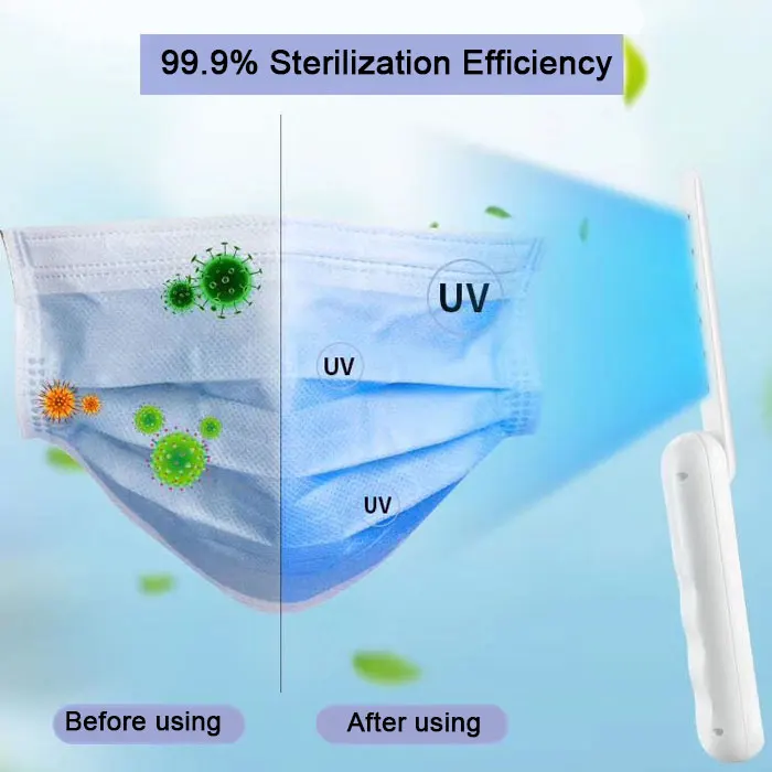 Direct damage to bacterial uv sanitizer gravity sensor sterilizer portable 275nm uv light with 6 UV LED Lights