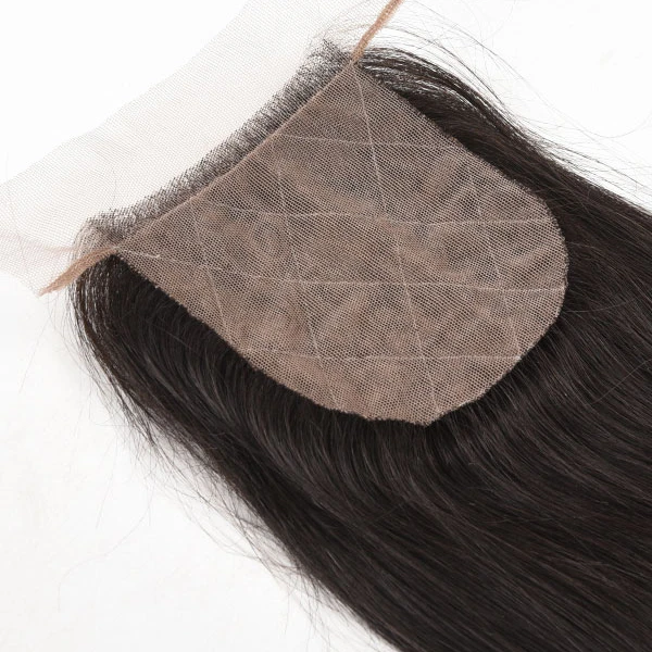 

super natural scalp 100% human hair silk straight wave 4x4 silk base closure