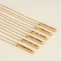 

custom stainless steel bar necklace for women