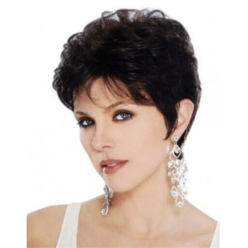 

Dropshipping Wig Women's Short Curly Brown Micro Curly Hair Synthetic Hair Wigs