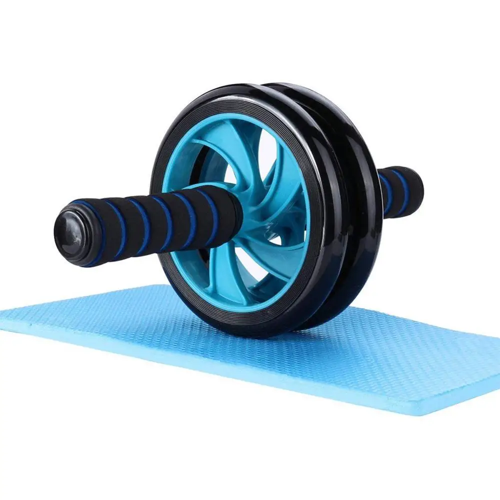 

Exercise Equipment Double wheeldominal Muscle Workout Fitness Wheel with Knee Pad rollers Gym Roller Trainer