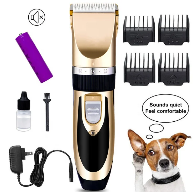 

Pet hair Shaver Clipper Low Noise Rechargeable Cordless Electric Quiet Hair Clippers Set for dog cat, Gold,red,white,silver