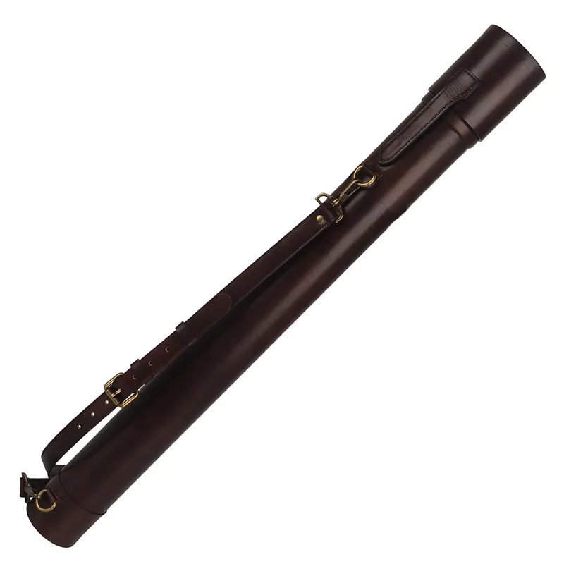 

Vintage Leather Fly Fishing Rod Tube Fly Rod Case Fishing Rod Carrying Case, Dark brown
