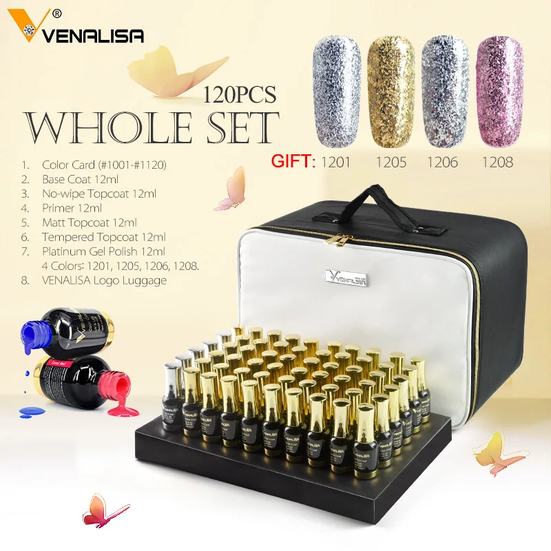 

Wholesale Nail Art Professional Nail Polish Gel Set 120pcs Complete Nail Salon 12ml UV Gel Kit, 120pcs/set