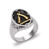 New barber shaver ring man personality badge alloy ring