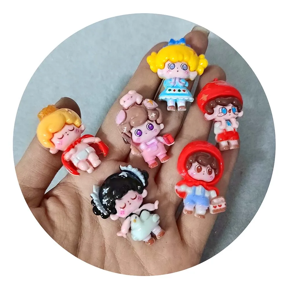 Little Girl Boy Cartoon Resin Beads for Hair Accessory Art Phone Case Charms DIY Sticker Scrapbooking Kit Slime Crafts