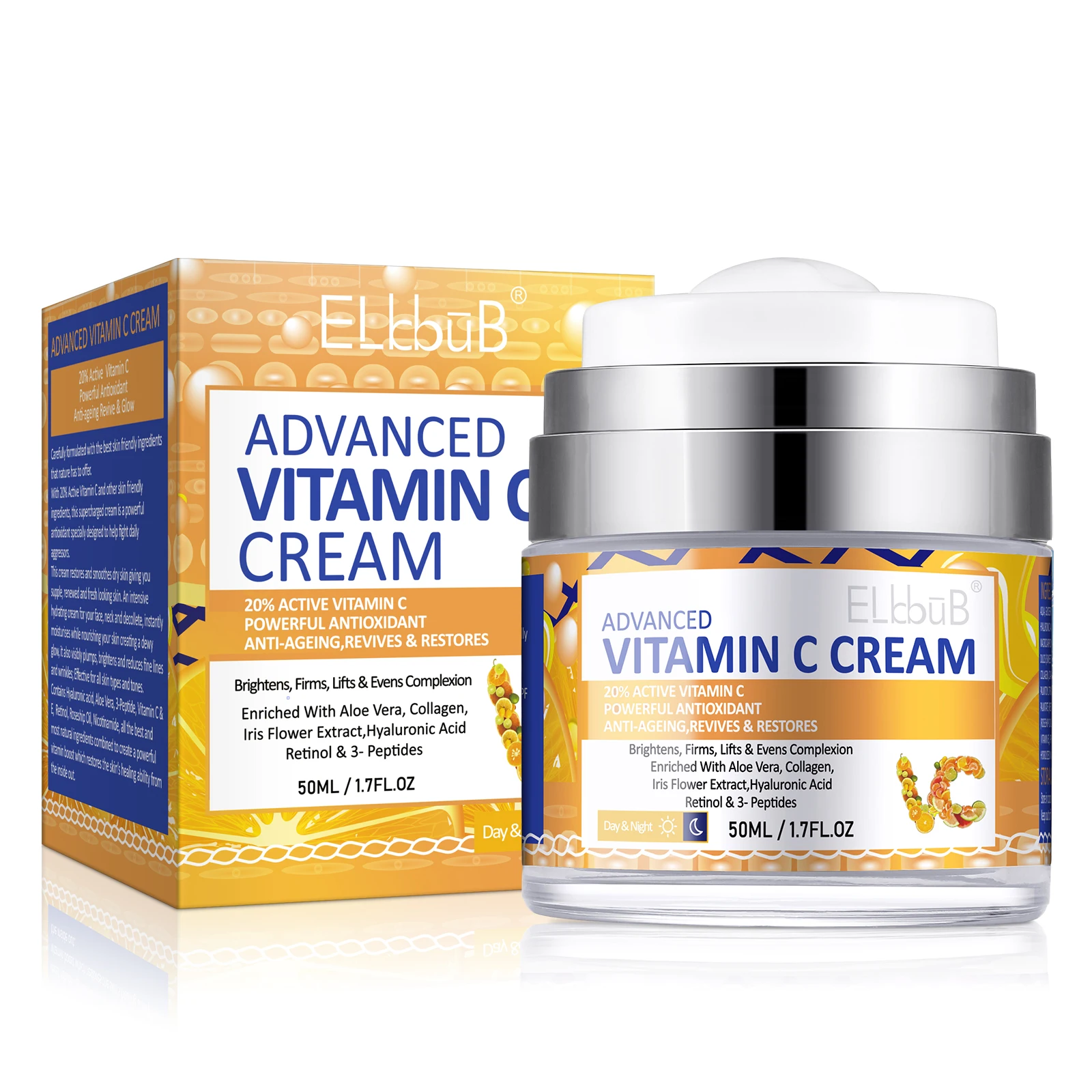 elbbub advanced powerful antioxidant anti-aging day and night whitening vitamin c face cream