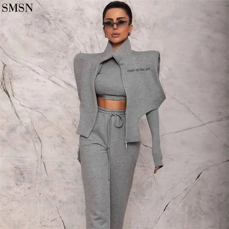 

High Quality Fall Solid Color Sleeveless Personalized Elegant Office Blazers Women Jackets And Coats 2021
