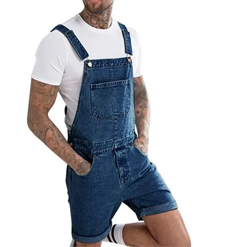 

Men's Summer Casual Cool High Waist Pocket Solid Color Short Suspenders, Customized color