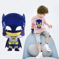 

Custom 3D Fashion Clothes Cartoon Flashing Led lights Superhero Iron on Logo Sequin Embroidery Patches
