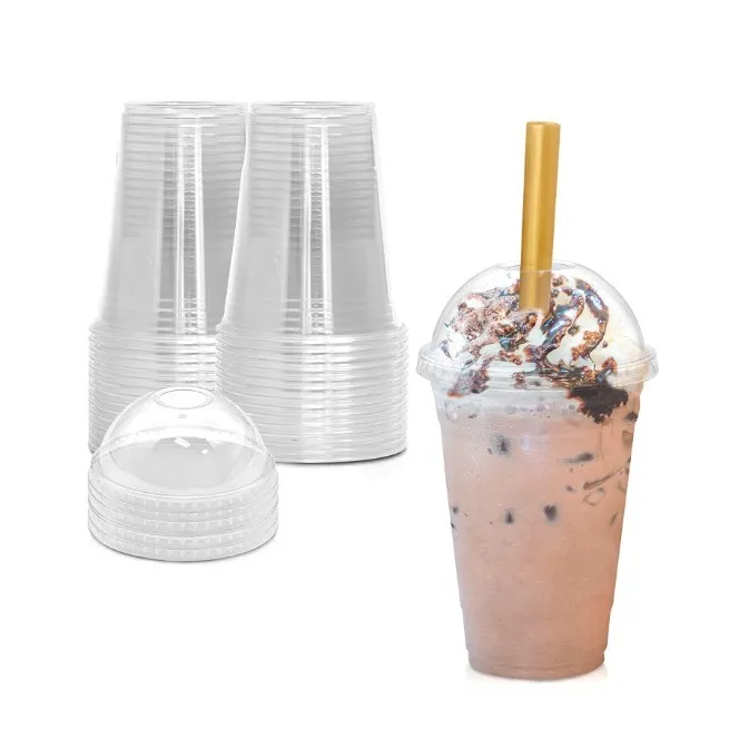 

PLA clear cup with lid custom logo printing PLA Cup compostable cold drink cup, Transparent