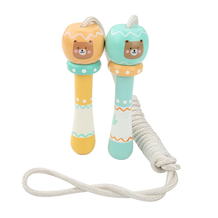 

Cute Wooden Handle Animals jumping rope Skipping Rope Children