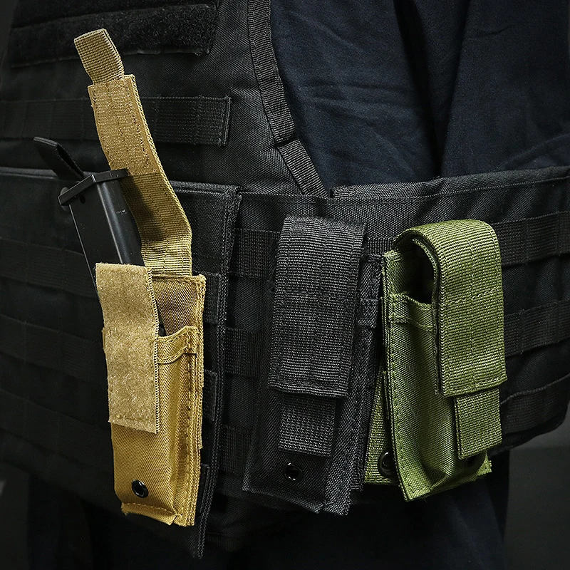 Molle Single Magazine Pouch 9MM Battery Holder EDC Tool Pouch Hunting Accessories Mag Holster for M1911 92F