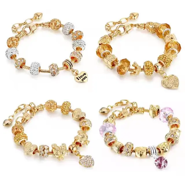 

Amazon hot sell Christmas fashion women jewelry letter initial Gold  Metal Enamel Pendant Charm bracelet