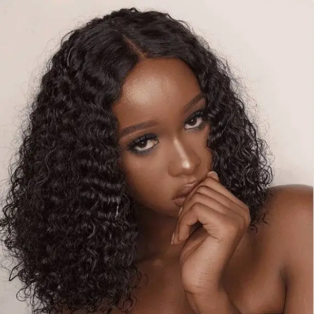 

bob wig blunt cut bone straight double drawn 200 density lace front wig and closure wig