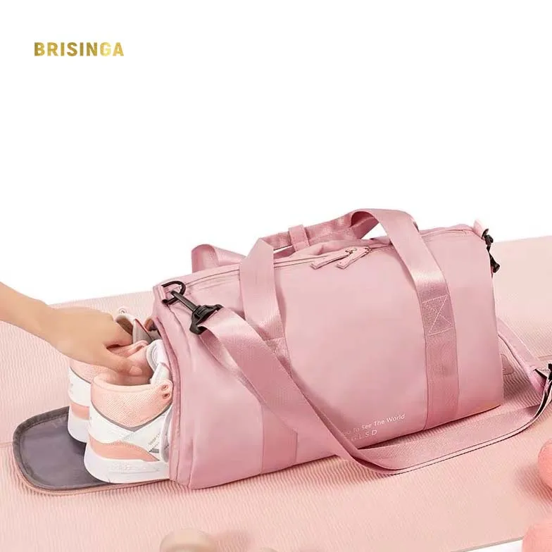

wholesale Guangzhou custom travel duffel carrier luggage women gym bag, Pink