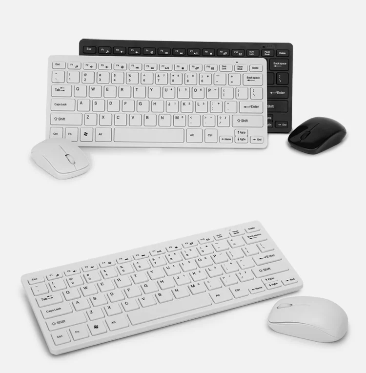

High Quality Slim Design Computer Accessories 2.4G Wireless Keyboard And Mouse Combos Set For Laptop, Black, white