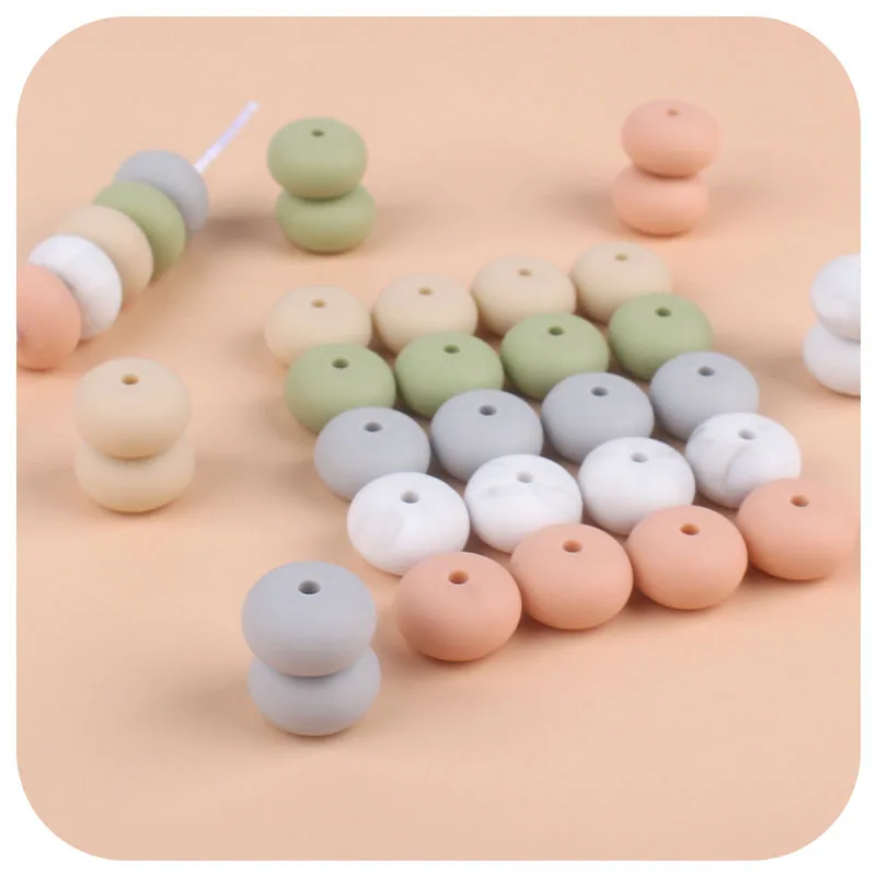 

Wholesale Loose Food Grade BPA Free Soft Baby Chew Teething Abacus Silicone Beads For Teething Jewelry, 6 different colors