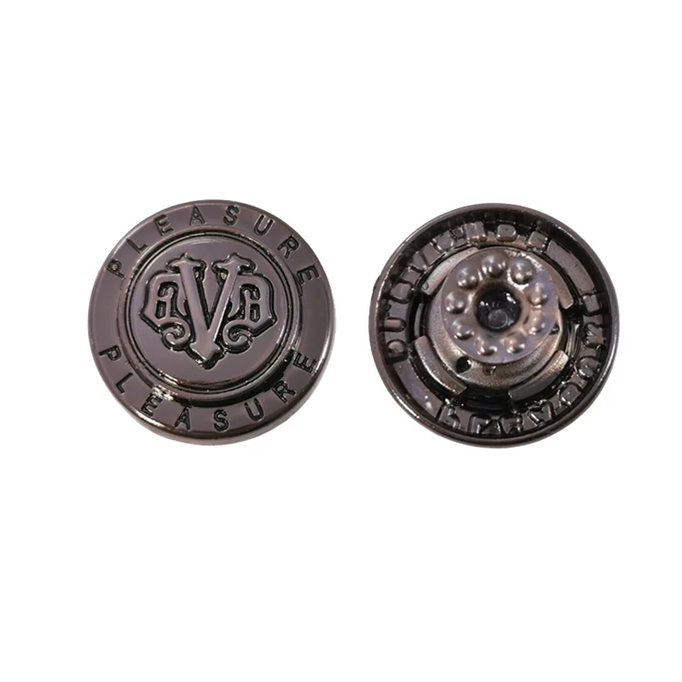 

Zinc alloy engraved logo custom moving metal jeans buttons and rivets