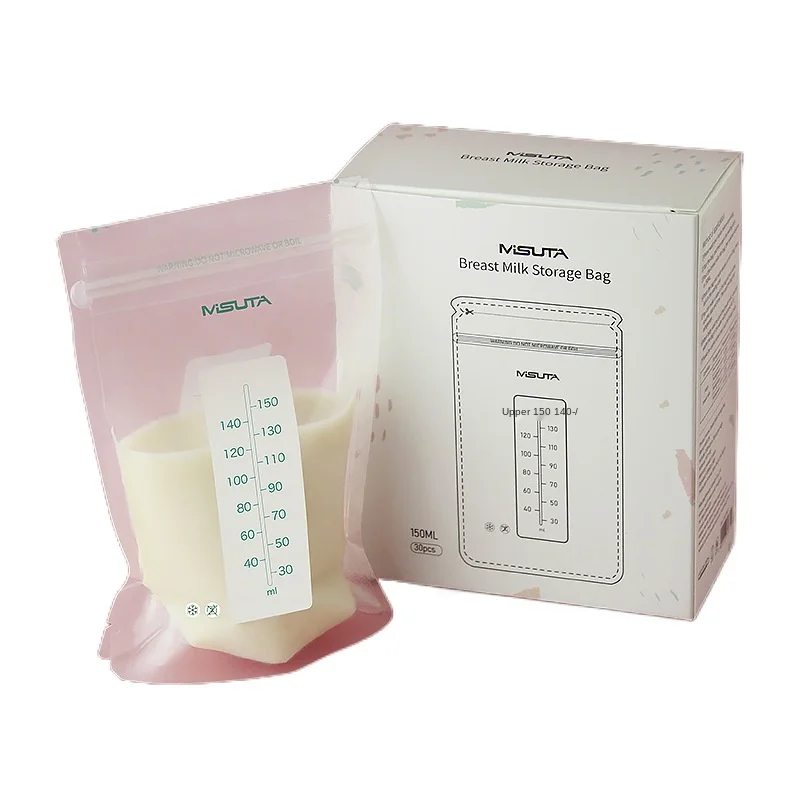 

Misuta Reusable 30 Pcs Breast Milk Storage Cooler Bag Wholesale Custom 150ml Breastmilk Storage Bags Bpa Free for Baby Pregnant, Transparent
