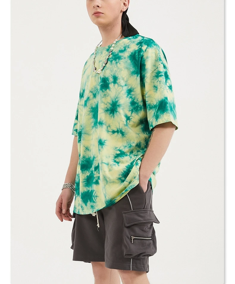 

2021 custom tshirts with custom label tie-dye t-shirt 95%polyester 5%spandex tee unisex oversized t-shirt for men stylish