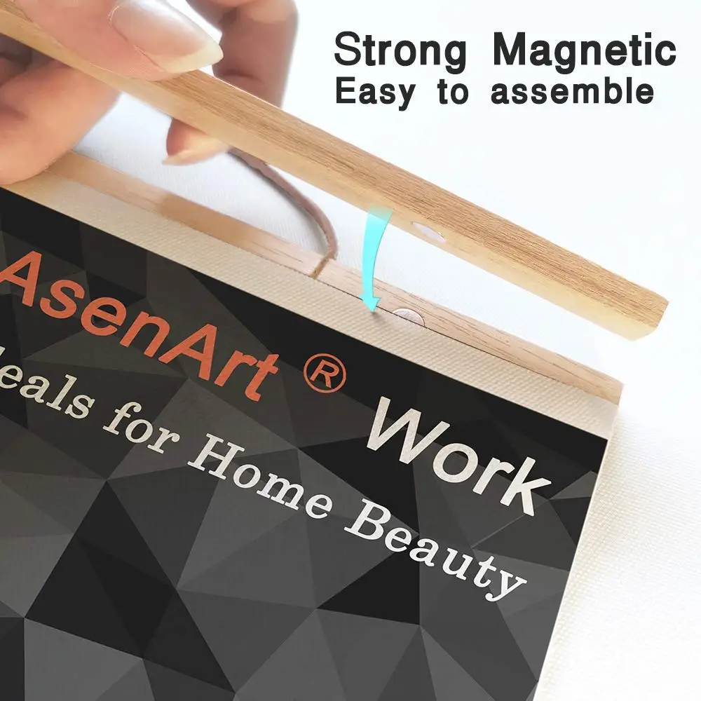 
Magnetic Wooden Poster Frame Hanger for Photo Pictures Artwork Art print Wall Hanging Magnet Wood Poster Frame 