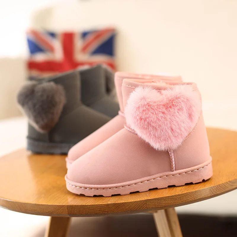 

Winter Family Matching Fleece Boots Cozy Women & Kids Snow Boots Solid Color Warm Plush Mommy And Me Shoes