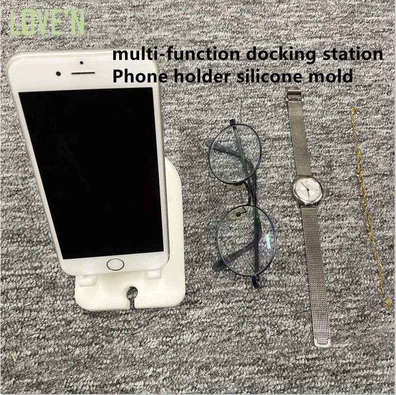 

LOVE'N design pre order with charging line multi-function docking station Phone holder silicone mold for resin diy Christmasgift