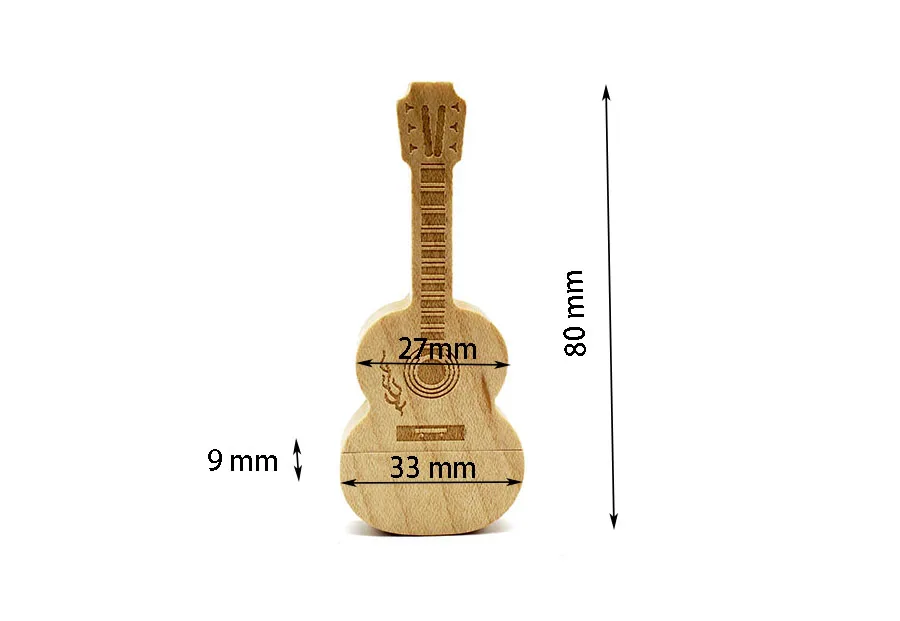 Wooden Guitar USB Flash Drive Pendrives 8GB 16GB 32GB 64GB 128GB USB 2.0 U Stick Thumb Drive Keychain Car Key Flash Card Memory - ANKUX.COM