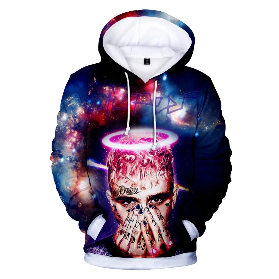 

2021 New designs hot sale 3d printed music star lil peep hoodie wholesale printed lil peep stock sweatshirt hoodie supplier, Csutomized