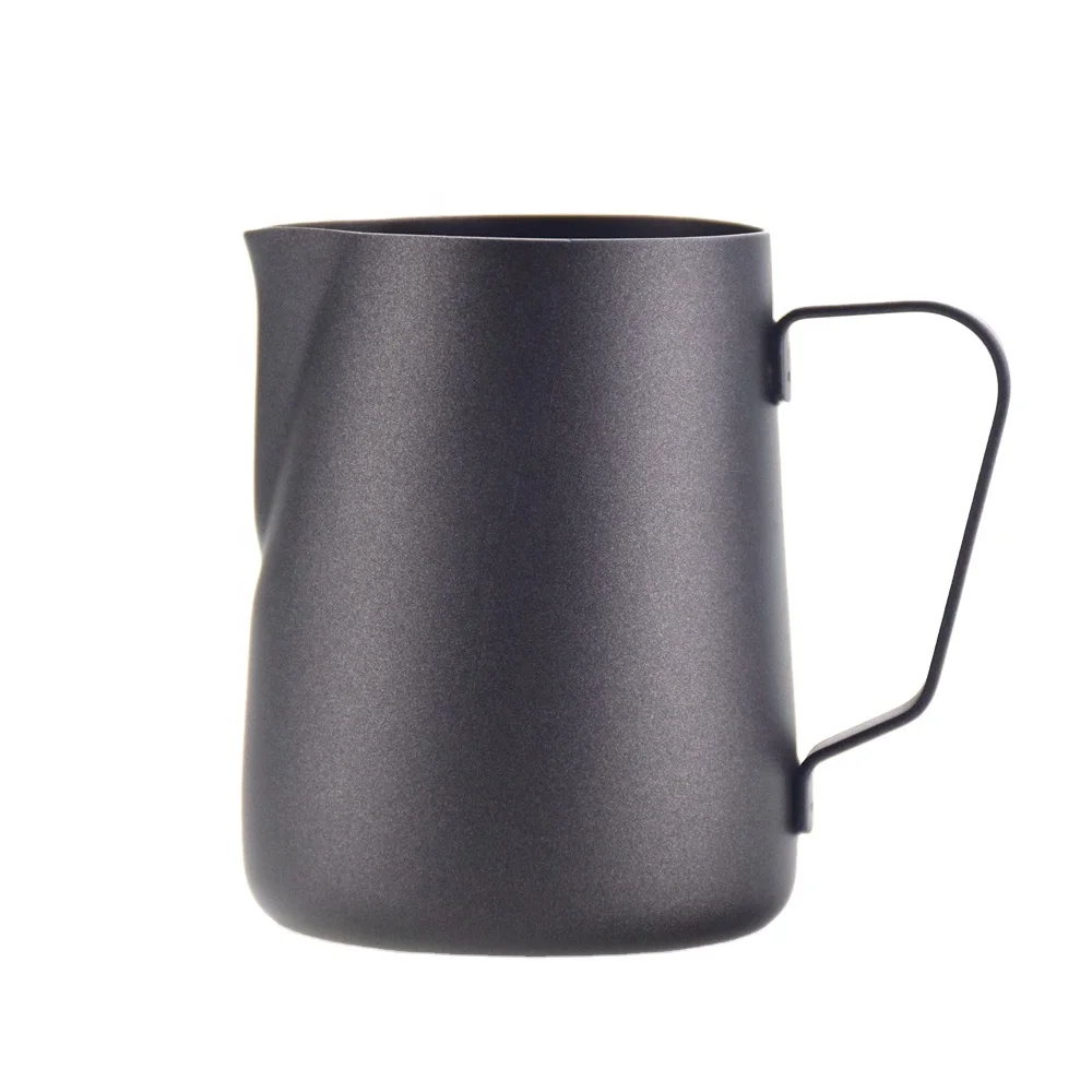 

Hot Sale 350ml Black Coffee Pitcher 304 Stainlesss Steel Milk Frothing Mug Food Grade Coffee Tools LH350B Nenya OLi