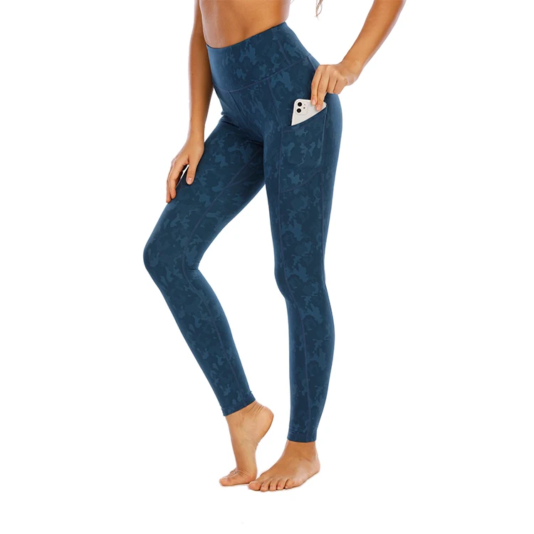 

Camouflage Yoga Pants Printed Sport Gym Workout Long Pants Close-fitting For XXXX Sexy Girl Fitness Clothes With Two Pocket, Gray,blue,green