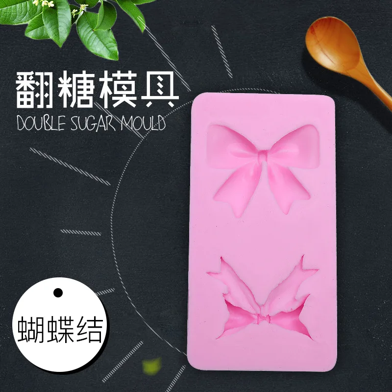 

Two Bow-shaped DIY Cake Decorations Silicone Fondant Mold for Baking Pastry Cake Tools Bakeware Mould Making 3d Crafts Molds