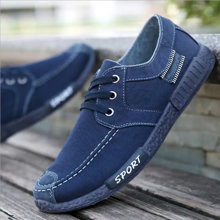 

Men Sneakers Fashion Trainers Lace-up Flat Casual Shoes Breathable Comfortable Men canvas Shoes
